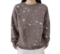 Sequin Sweaters for Women Dressy Casual Christmas Holiday Party Tops Elegant New Years Eve Outfit Knit Sparkly Shirt