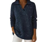 Sequin Sweaters for Women Dressy Casual Christmas Holiday Party Tops Elegant New Years Eve Outfit Knit Sparkly Shirt