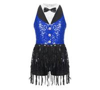 Sequins Fringe Latin Dance Leotard Dress Tassels Jazz Tango Salsa Samba Rumba Performance Costume Dancewear(Color6,10)