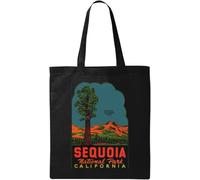 Sequoia National Park California General Sherman Tree - Bolsa de algodón ecológico natural, color negro, Black, Talla única