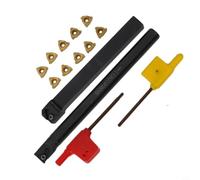 SER 1010H11 & SNR 0010K11 - Juego de portaherramientas de roscado de torno con 10 insertos de carburo (11ER A60 + 1IR A60 US735) y 2 llaves T8 para mecanizado CNC