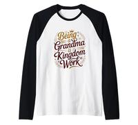 Ser Abuela es Reino Trabajo Abuela Familia Cristiano Camiseta Manga Raglan