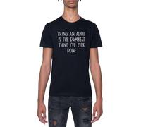 Ser Adulto Es La Cosa Más Tonta Camiseta De Manga Corta Negra con Cuello Redondo para Hombre T-Shirt Short Sleeve Black Crewneck tee For Men