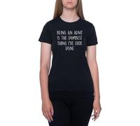 Ser Adulto Es La Cosa Más Tonta Camiseta De Manga Corta Negra con Cuello Redondo para Mujer T-Shirt Short Sleeve Black Crewneck tee For Women