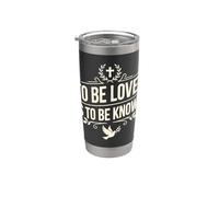 «Ser amado es ser conocido» Cita de amor retro vintage 12 Vaso térmico de acero inoxidable de doble pared