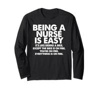 Ser Enfermera es fácil Apreciación de la atención médica Divertida Manga Larga
