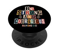 Ser Fuerte y Valiente Biblia fe Cristiana PopSockets PopGrip Adhesivo