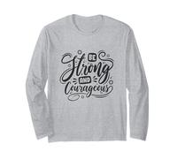 Ser Fuerte y Valiente Declaración inspiradora Motivacional Manga Larga