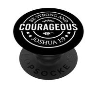 ser Fuerte y Valiente Dios Cristiano Hombres Mujeres Cristo PopSockets PopGrip Adhesivo
