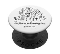 ser Fuertes y Valientes Cristianos Hombres Mujeres aman a Dios Jesús PopSockets PopGrip Adhesivo