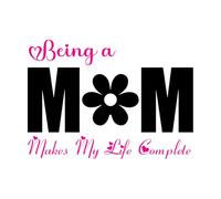 Ser mamá hace mi vida completa día de la madre Pegatinas de pared de papel adhesivo 50.4x69.9cm Removible sin dejar pegamento Negro
