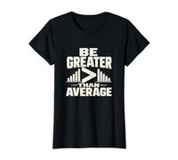 Ser Mayor Que la estadística Promedio Humor del Profesor Camiseta gráfica económica, Mujer, Negro, XS