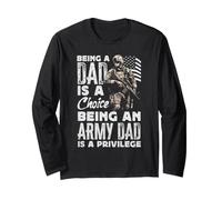 Ser papá es una elección Ser un Padre del ejército es un privilegio Manga Larga