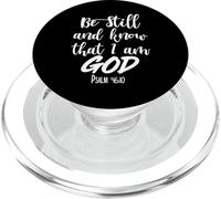Ser quieto y Conocer versículo de la Biblia Dios Escritura Mujeres Hombres Cristo PopSockets PopGrip para MagSafe