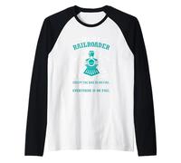 Ser un ferrocarril es fácil es como Andar en Bicicleta Excepto el Camiseta Manga Raglan