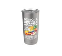 Ser un jugador de ukelele es fácil Cita divertida de músico Vaso térmico de acero inoxidable de doble pared