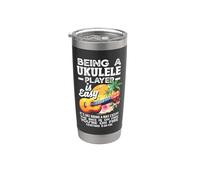 Ser un jugador de ukelele es fácil Cita divertida de músico Vaso térmico de acero inoxidable de doble pared