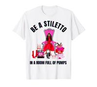 Ser un Stiletto en una habitación Llena de Tacones Divertido señora Jefe Mujeres Camiseta gráfica económica, Hombre, Blanco, S