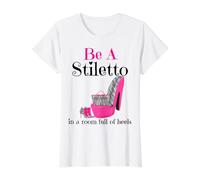 Ser un Stiletto en una habitación Llena de Tacones Divertido señora Jefe Mujeres Camiseta gráfica económica, Mujer, Blanco, S