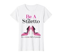 Ser un Stiletto en una habitación Llena de Tacones Divertido señora Jefe Mujeres Camiseta gráfica económica, Mujer, Blanco, M