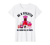 Ser un Stiletto en una habitación Llena de Tacones Divertido señora Jefe Mujeres Camiseta gráfica económica, Mujer, Blanco, M