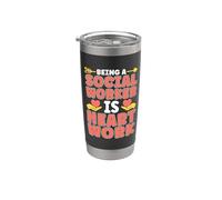 Ser un trabajador social es trabajo del corazón Servicio social socialista Vaso térmico de acero inoxidable de doble pared