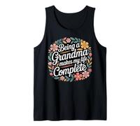 Ser una Abuela Hace mi Vida Completa Cita Floral Camiseta sin Mangas