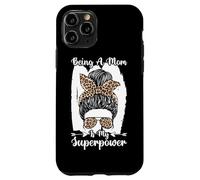 Ser una mamá es mi Superpoder desordenado moño Leopardo Día de la Madre Carcasa para iPhone 11 Pro
