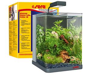 sera Biotop Nano LED Cube 16-16 l Nano Acuario Completo de Agua Dulce con iluminación LED y Filtro de 3 cámaras