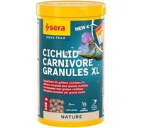 Sera Cichlid Carnivore Granules XL 1000 ml (330 g) | Comida Principal para Grandes cíclidos carnívoros | Gránulos flotantes con Muchas proteínas y ácidos grasos Omega | promueve el Color y la
