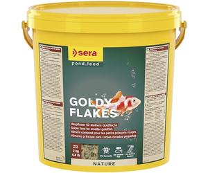 sera Goldy Flakes 10 L 2.000 g | alimento Principal para Carpas Doradas pequeñas | Escamas fáciles de digerir | favorece el Crecimiento Sano y el Desarrollo de los Colores