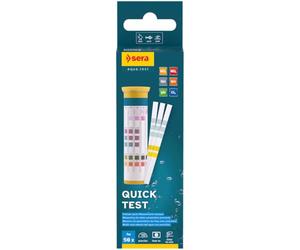 sera Quick Test | Agua 6-en-1 para Acuario y Estanque | Tiras Test para pH, KH, GH, Nitratos, Nitritos y Cloro | 50 Mediciones | Test Rápido para el Equilibrio Biológico