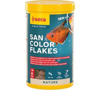 sera San Color Flakes 1 L | Alimento para Peces Ornamentales Que se alimentan en la Superficie | Escamas flotantes con 10% de Krill y Haematococcus | con astaxantina Natural | Colores intensos