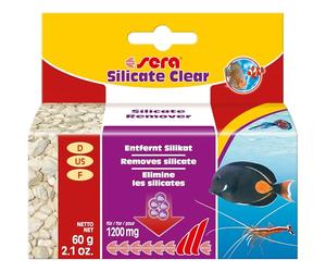 Sera silicate clear 60 g - Eliminación duradera de silicato de silicato del nutriente de algas de sílice para agua dulce y agua de mar (material de filtro en calidad de laboratorio).