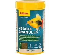 sera Veggie Granules 250 ml (98 g) | Pienso vegetal para peces granulados para acuarios | Gránulos de hundimiento lento para peces ornamentales | Alimento fácil de digerir con alga espirulina |