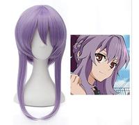 Seraph of the end Cosplay peluca Hiiragi Shinoa Light Purple Braid peluca recta Cabello para juegos de rol