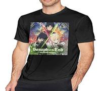 Seraph of The End Mans Fashion Short Sleeve T-Shirt Cotton Shirts Outdoor T-Shirt Black XL