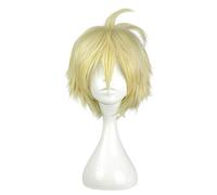 Seraph of the End Mikaela Hyakuya Golden Short Wig Cosplay Disfraz Owari no Seraph Resistente al calor Pelo sintético Hombre Pelucas