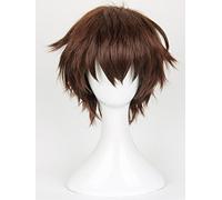 Seraph of the End Yoichi Saotome corto marrón resistente al calor pelo sintético Cosplay disfraz peluca + gorro de peluca gratis AZ-580