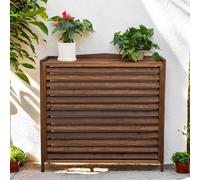 SeraphicCharm Madera Cubre Aire Acondicionado Exterior Protector Aire Acondicionado Grande Funda Aire Acondicionado Exterior Valla De Madera Balcon Privacidad Soporte Macetas Exterior(86x35x80cm)