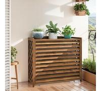 SeraphicCharm Madera Protector Aire Acondicionado Exterior Cubierta Aire Acondicionado Madera Funda Aire Acondicionado Grande Cubre Aire Acondicionado Madera Valla Balcon Soporte Macetas(86x35x80cm)