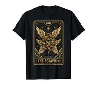 Seraphim Be Not Afraid Angel Tarot Arte Oculto Mujer Ojos Camiseta gráfica económica, Hombre, Negro, S