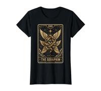 Seraphim Be Not Afraid Angel Tarot Arte Oculto Mujer Ojos Camiseta gráfica económica, Mujer, Negro, S
