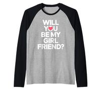 Serás mi Novia Unique Girlfriend Valentines Camiseta Manga Raglan