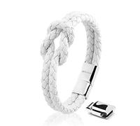SERASAR 20cm Blanco Pulsera de Cuero para Mujer con Joyero - Pulseras Brazaletes Joyeria Bisuteria Regalos Parejas Mama Hermana Hija Leather Bracelet Women Gift Box Present