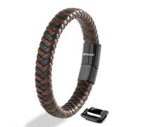 SERASAR 20cm Marrón Pulsera de Cuero Hombre Pulseras Hombres Brazaletes Pulso Muñequeras Bisutería Joyeria Cuerdas Bracelet Men Jewellery Unisex