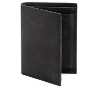 SERASAR | Cartera de Cuero Genuino para Hombre | Protegido por RFID | Negro | 12 Ranuras para Tarjetas | Caja de Regalo Incluida | Billetera de Cuero para Varón | Monedero de Marido