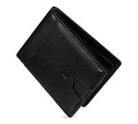 SERASAR | Cartera de Cuero Negro para Hombre | Protección RFID | Caja de Regalo | Billetera de Cuero Genuino Portamonedas Monederos Negros Bolso Bolsa Estuche para Hombre Cartera de para Varón