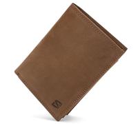 SERASAR | Cartera De Cuero para Hombre | Cuero Genuino | Marrón Protegido contra RFID | 12 Ranuras para Tarjetas | Caja De Regalo Incluida | Bolsa De Hombre | Bolso De Cuero