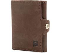 SERASAR | Cartera De Cuero para Hombre [Genius] | Cuero Genuino | Marrón Protegido contra RFID | 12 Ranuras para Tarjetas | Caja De Regalo Incluida | Bolsa De Hombre | Bolso De Cuero